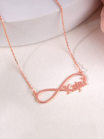 Rose Gold Personalised Infinity Name Necklace