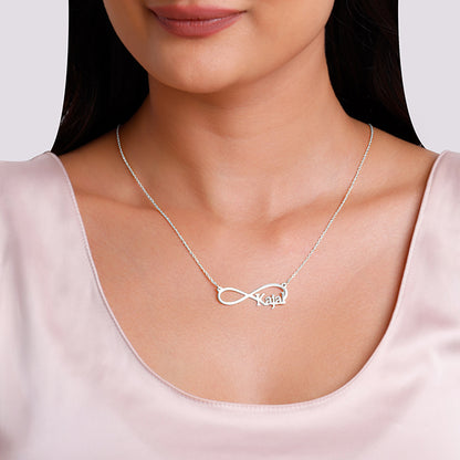 Silver Personalised Infinity Name Necklace