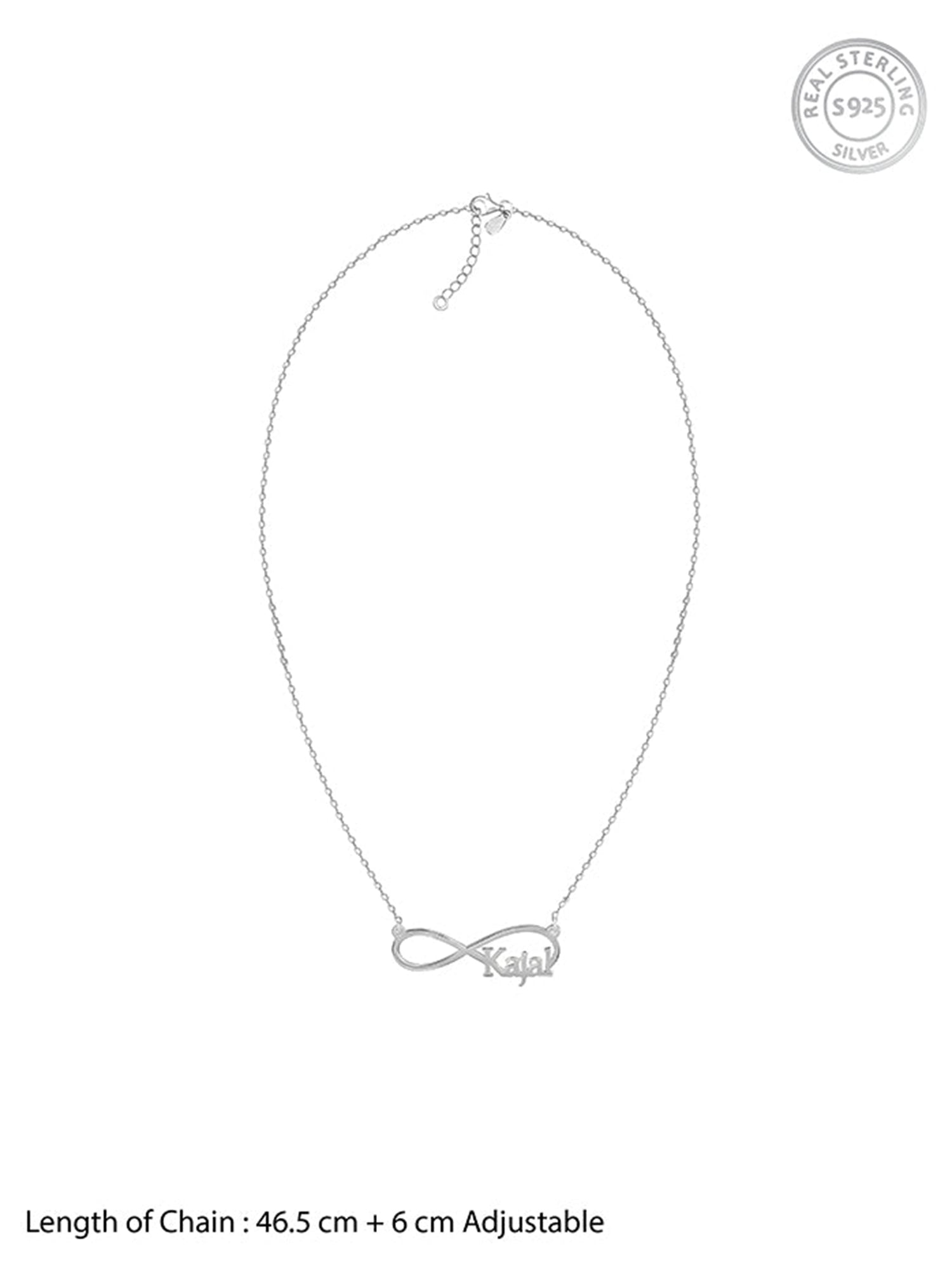 Silver Personalised Infinity Name Necklace