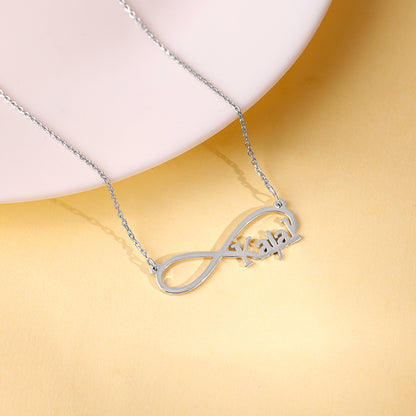 Silver Personalised Infinity Name Necklace