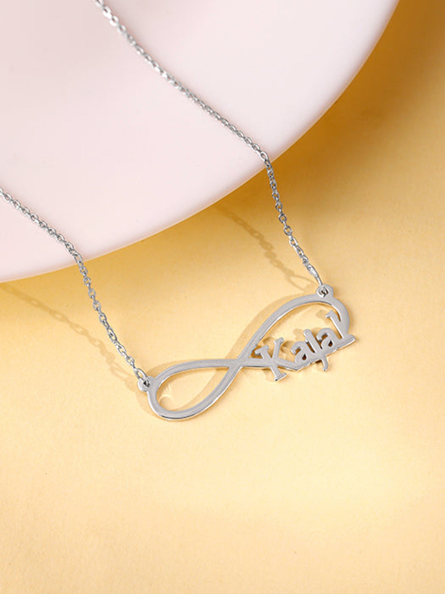 Silver Personalised Infinity Name Necklace