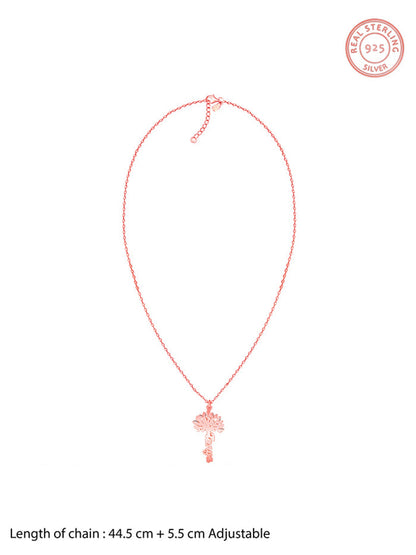 Rose Gold Personalised Tree of Names Pendant with Link Chain
