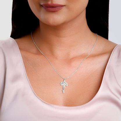 Silver Personalised Tree of Names Pendant with Link Chain