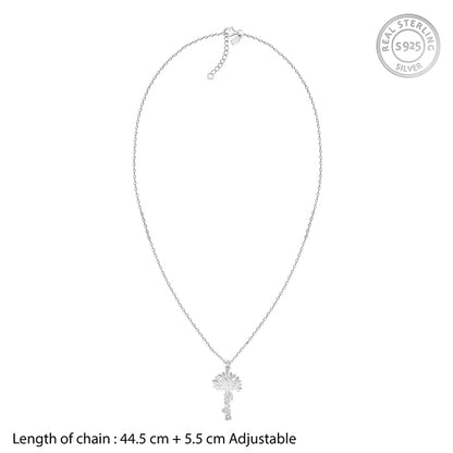 Silver Personalised Tree of Names Pendant with Link Chain