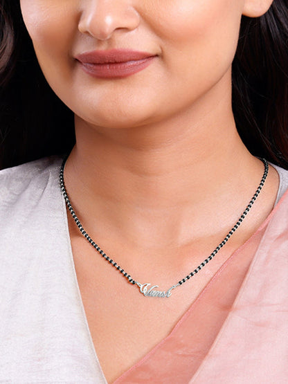 Silver Personalised Name Mangalsutra