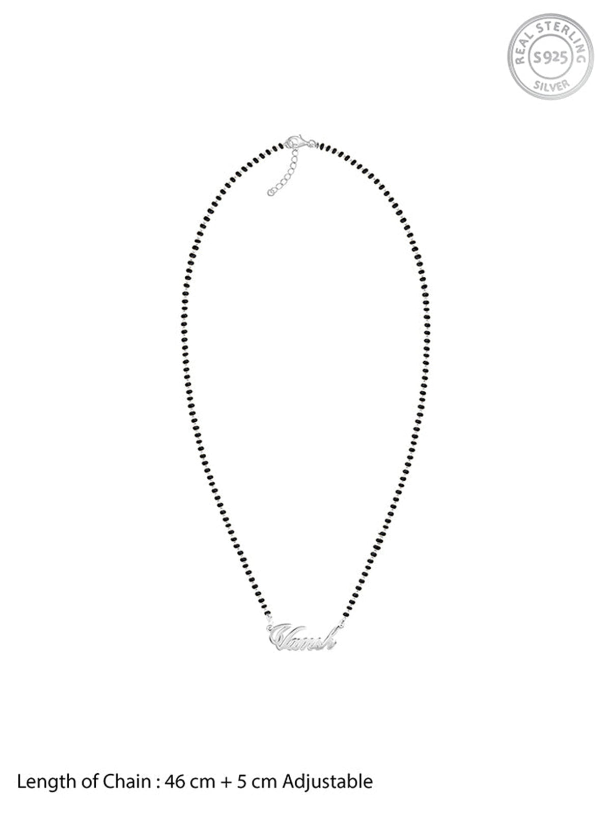 Silver Personalised Name Mangalsutra