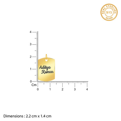 Golden Personalised Military Dog Tag Pendant  - mens silver personalised jewellery