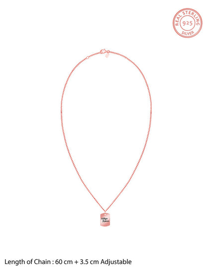 Rose Gold Personalised Military Dog Tag Pendant with Box Chain For Him