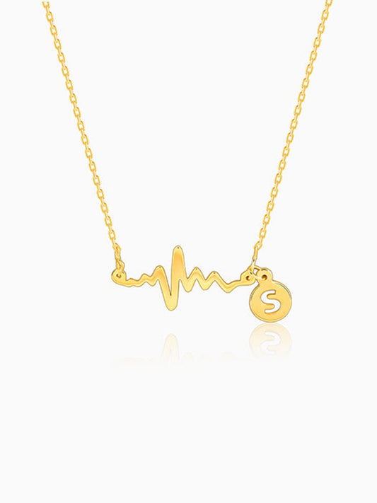 Golden Personalised Lifeline Initial Necklace