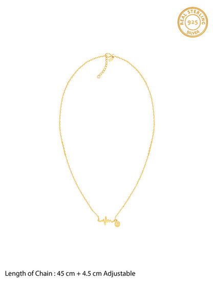 Golden Personalised Lifeline Initial Necklace
