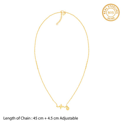 Golden Personalised Lifeline Initial Necklace