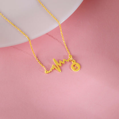 Golden Personalised Lifeline Initial Necklace