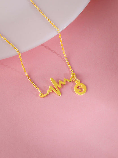 Golden Personalised Lifeline Initial Necklace