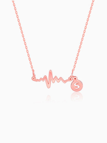 Rose Gold Personalised Lifeline Initial Necklace
