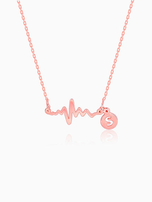 Rose Gold Personalised Lifeline Initial Necklace