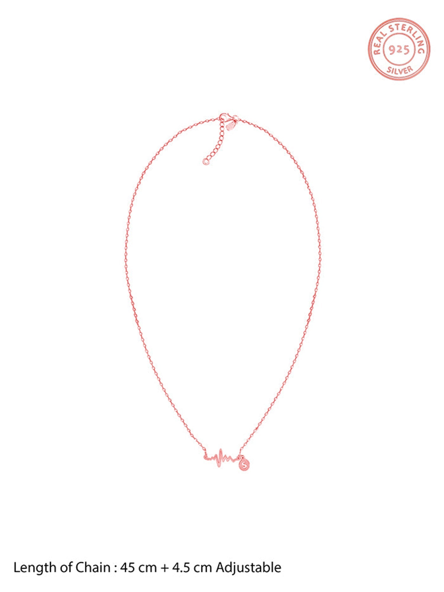 Rose Gold Personalised Lifeline Initial Necklace
