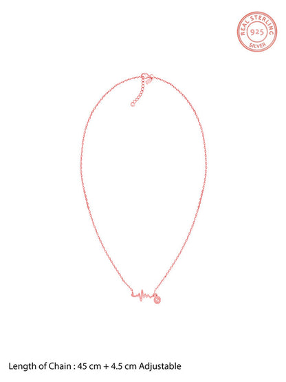 Rose Gold Personalised Lifeline Initial Necklace