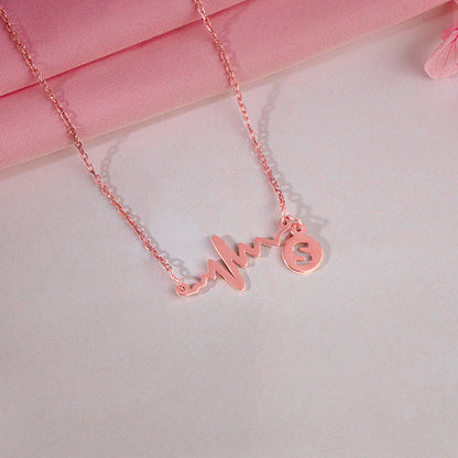 Rose Gold Personalised Lifeline Initial Necklace