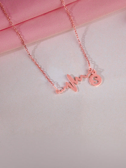 Rose Gold Personalised Lifeline Initial Necklace