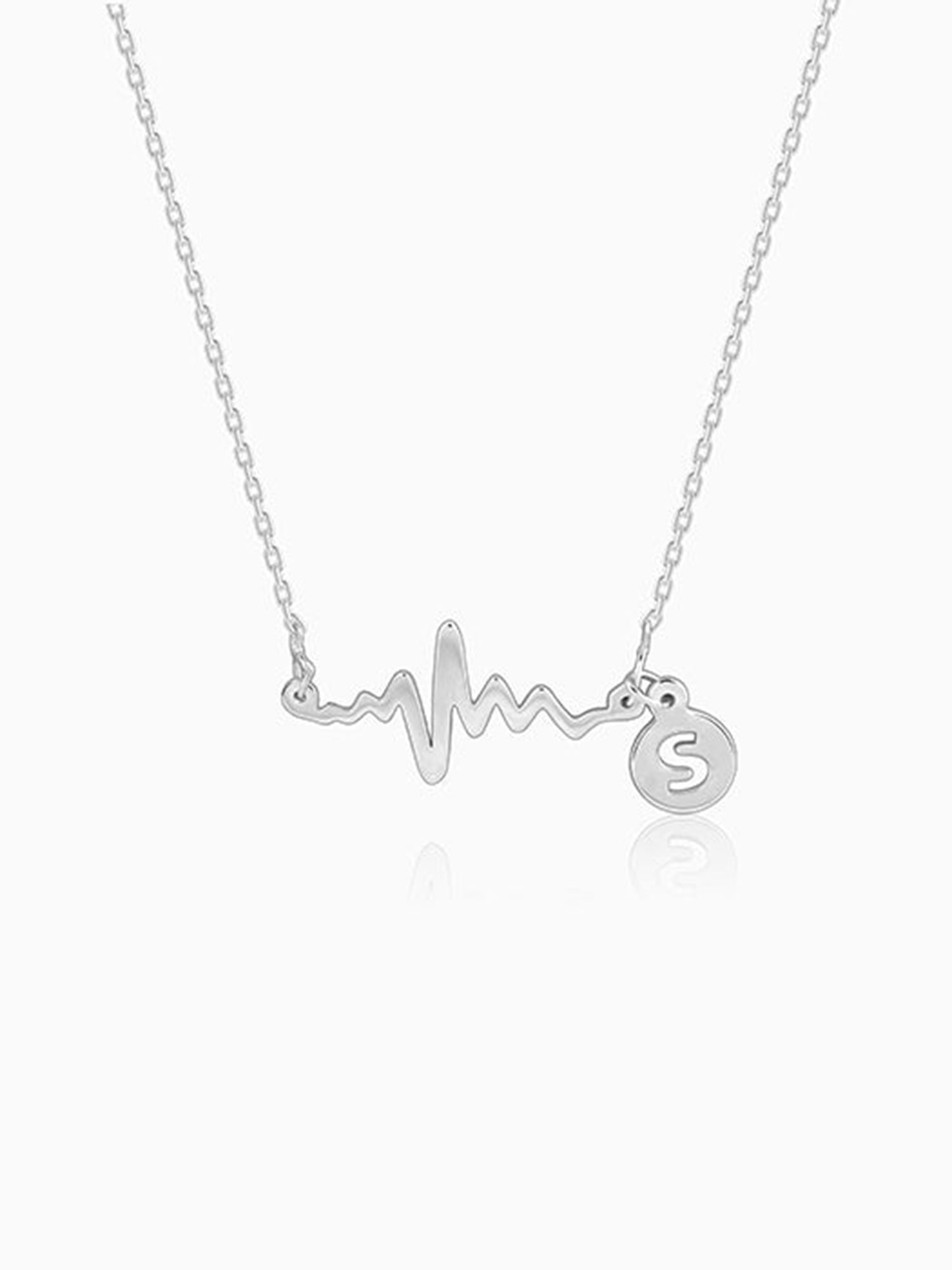 Silver Personalised Lifeline Initial Necklace