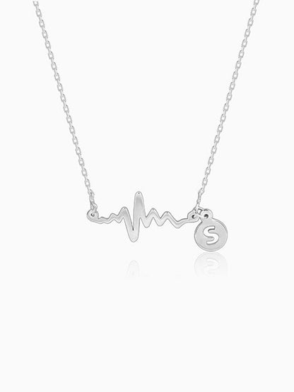 Silver Personalised Lifeline Initial Necklace