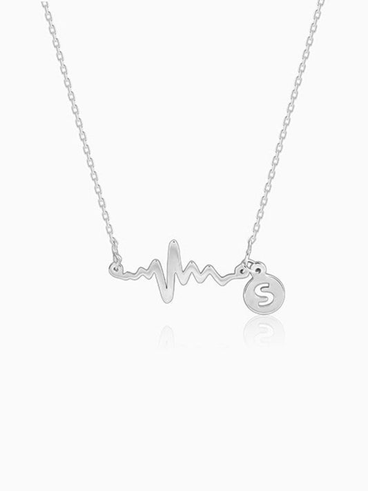 Silver Personalised Lifeline Initial Necklace
