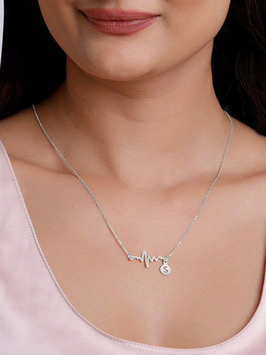 Silver Personalised Lifeline Initial Necklace