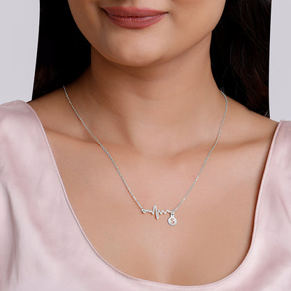 Silver Personalised Lifeline Initial Necklace