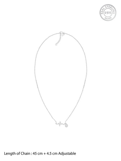 Silver Personalised Lifeline Initial Necklace