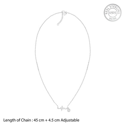 Silver Personalised Lifeline Initial Necklace