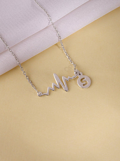 Silver Personalised Lifeline Initial Necklace