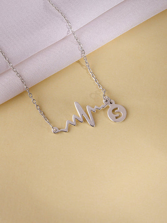 Silver Personalised Lifeline Initial Necklace
