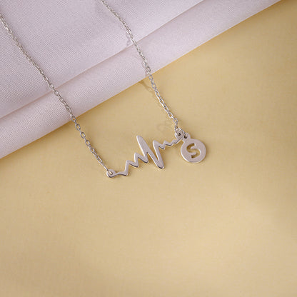 Silver Personalised Lifeline Initial Necklace