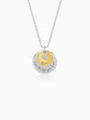 Dual Tone Golden Personalised Layered Coins Name Necklace