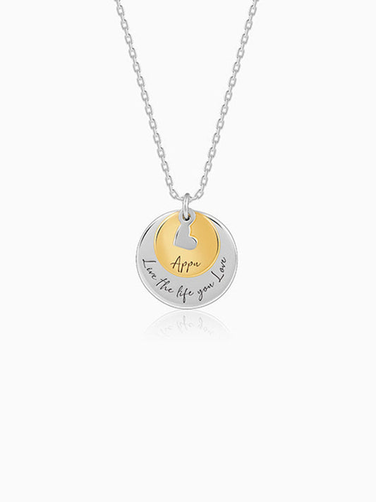 Dual Tone Golden Personalised Layered Coins Name Necklace