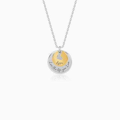 Dual Tone Golden Personalised Layered Coins Name Necklace