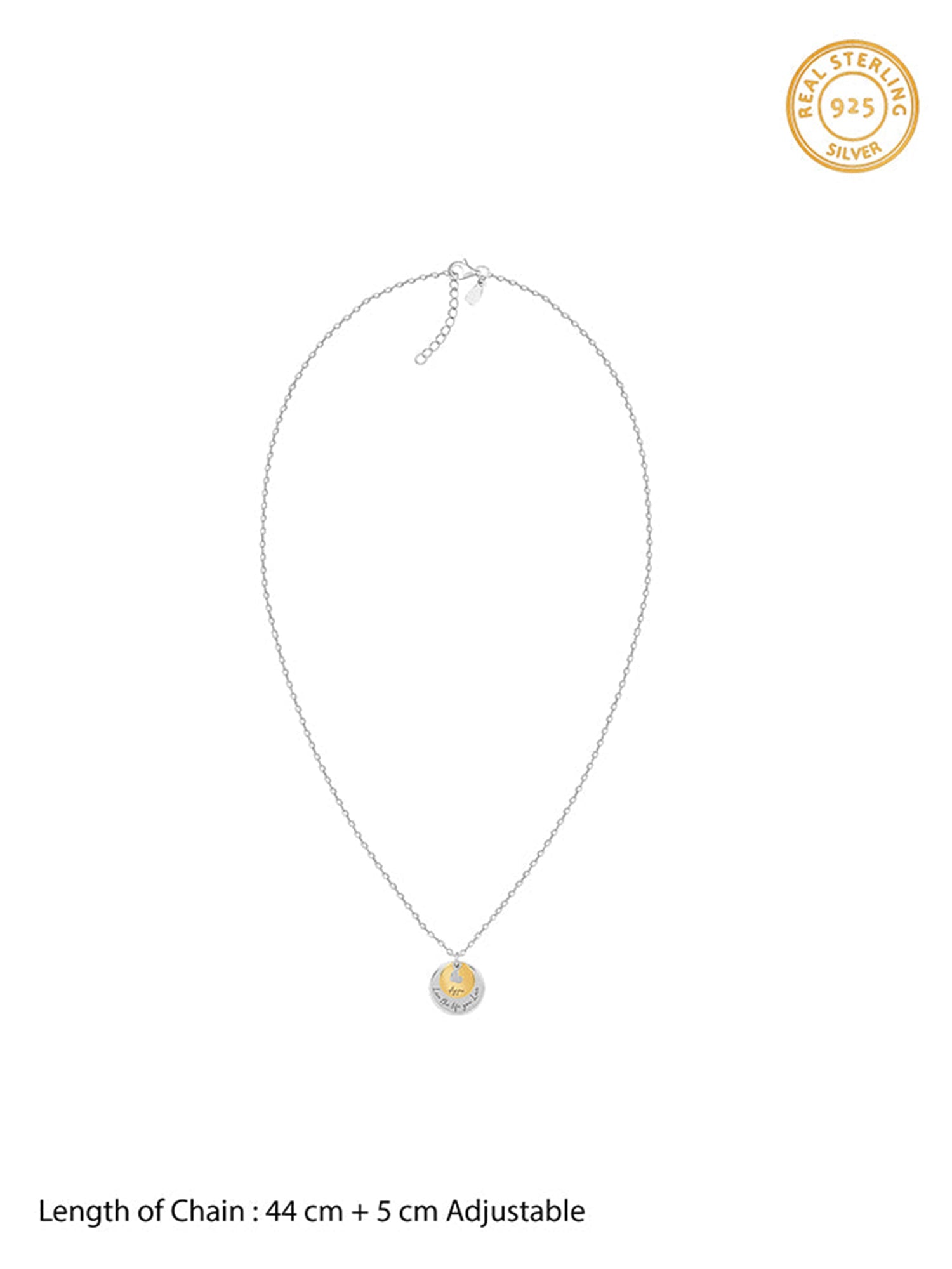Dual Tone Golden Personalised Layered Coins Name Necklace