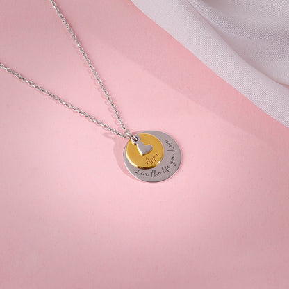 Dual Tone Golden Personalised Layered Coins Name Necklace