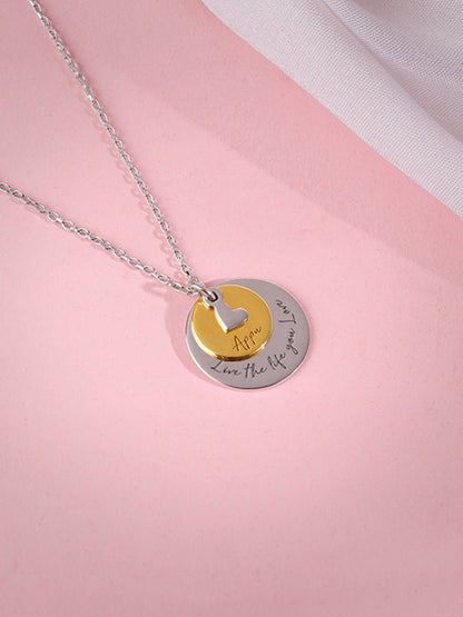 Dual Tone Golden Personalised Layered Coins Name Necklace