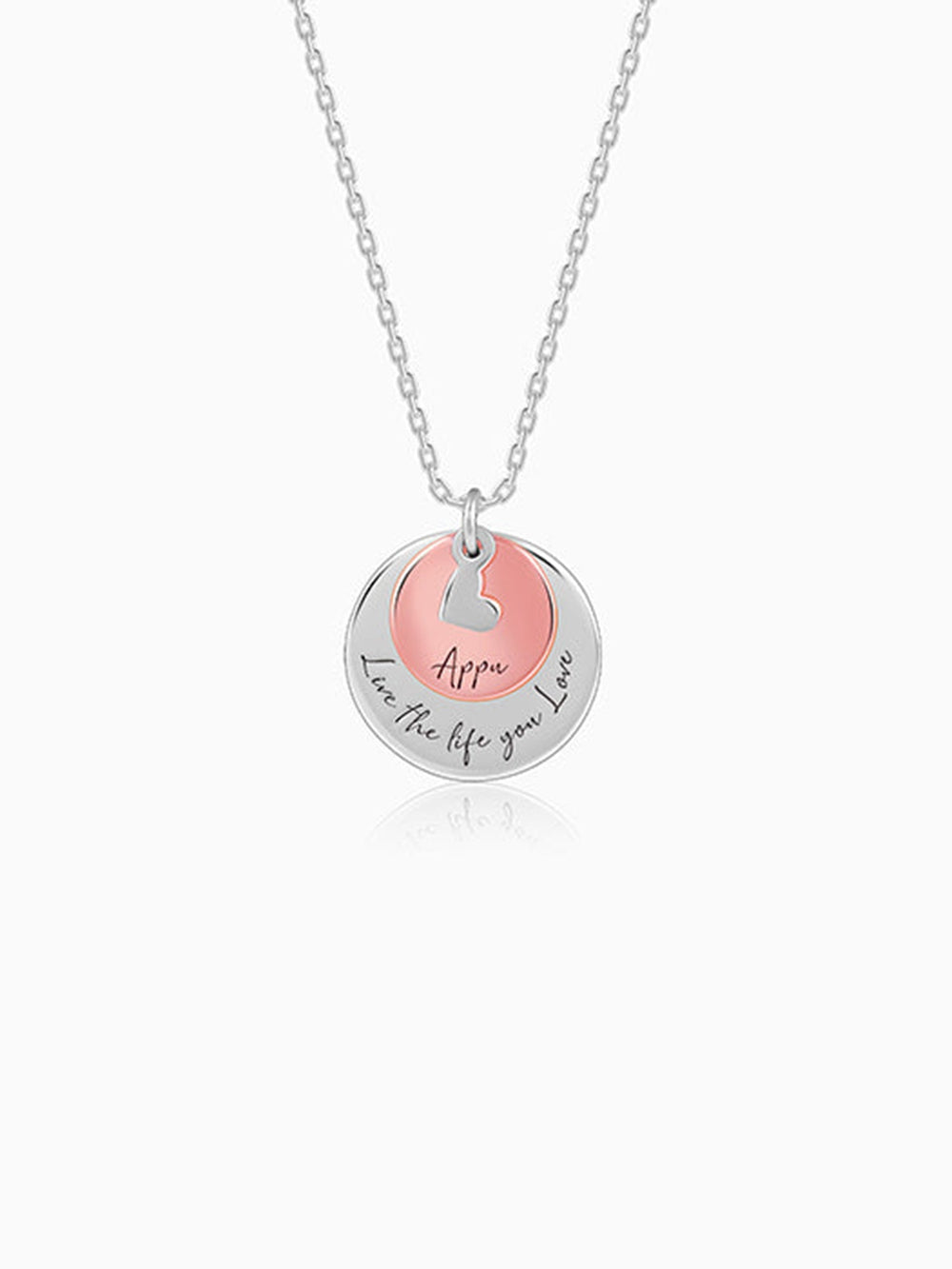 Dual Tone Rose Gold Personalised Layered Coins Name Necklace