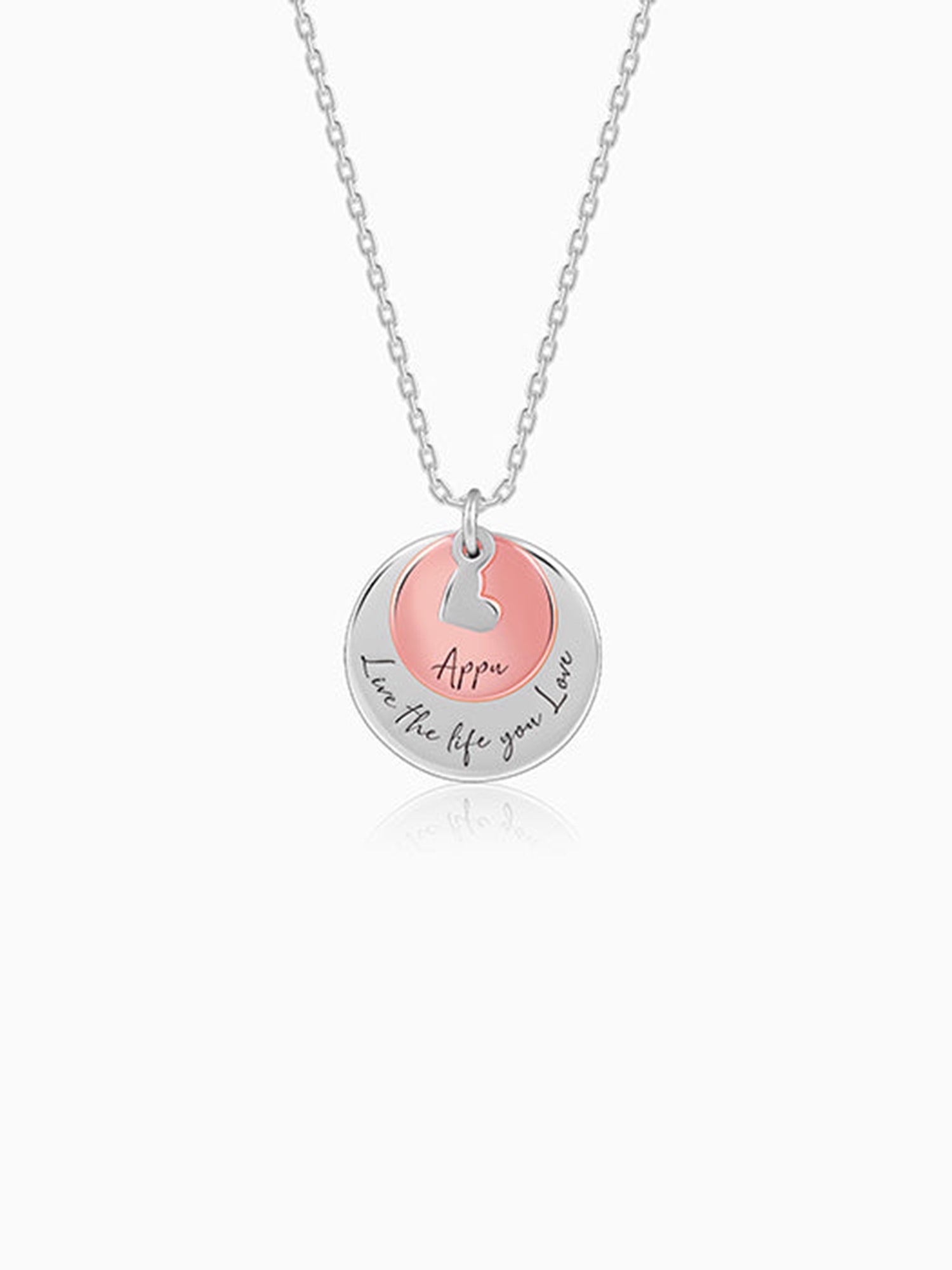 Dual Tone Rose Gold Personalised Layered Coins Name Necklace