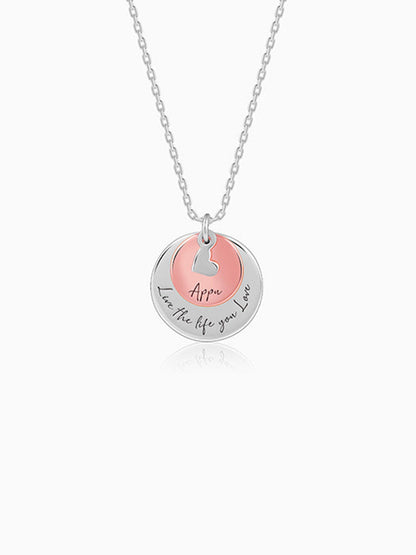 Dual Tone Rose Gold Personalised Layered Coins Name Necklace