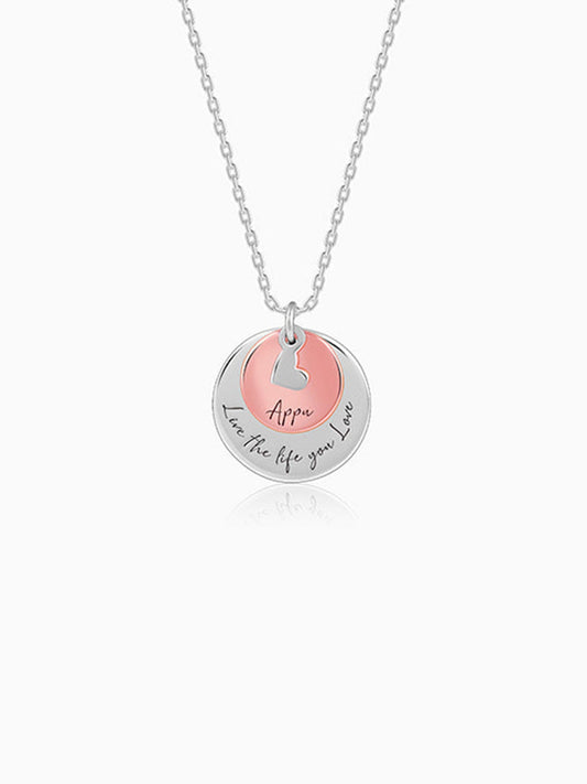 Dual Tone Rose Gold Personalised Layered Coins Name Necklace