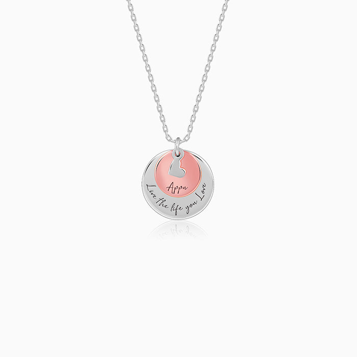 Dual Tone Rose Gold Personalised Layered Coins Name Necklace