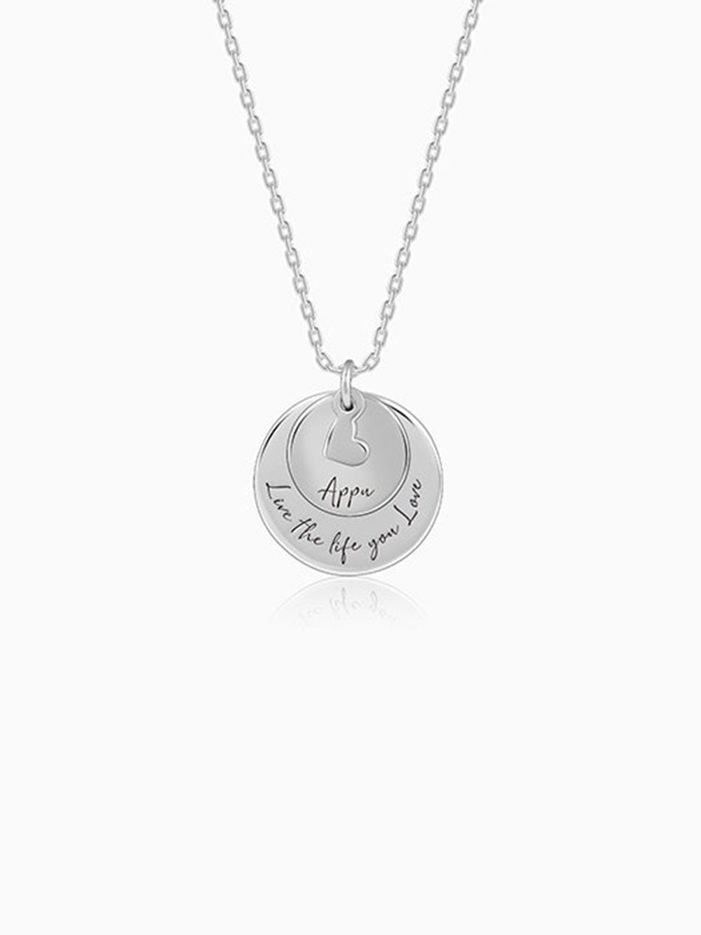 Silver Personalised Layered Coins Name Necklace