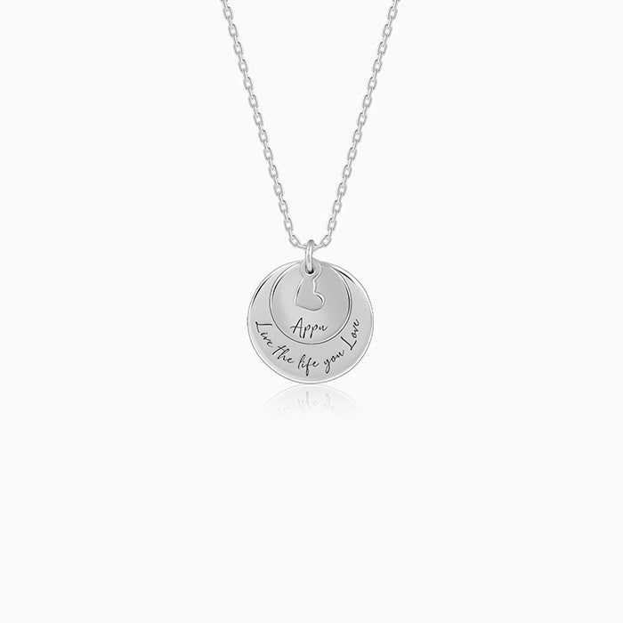 Silver Personalised Layered Coins Name Necklace