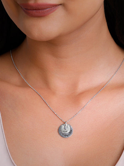 Silver Personalised Layered Coins Name Necklace
