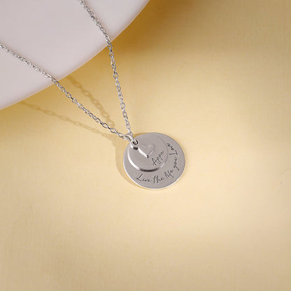 Silver Personalised Layered Coins Name Necklace