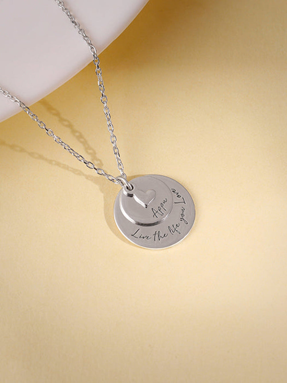 Silver Personalised Layered Coins Name Necklace