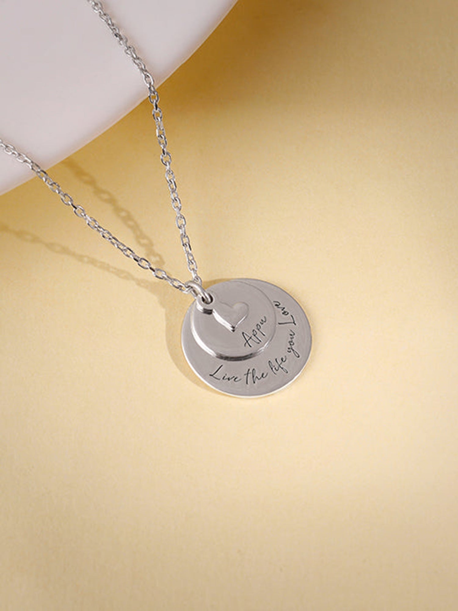 Silver Personalised Layered Coins Name Necklace